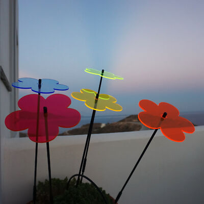 SunCatcher Garden Decor Accessory 5x Large Glowing Blossom Stakes Gardeners Gift