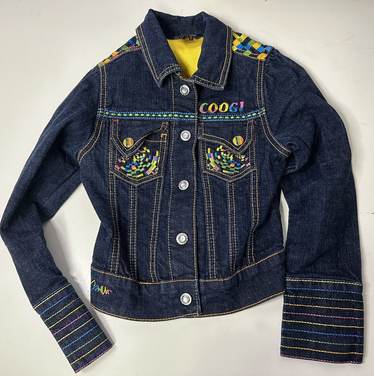 Coogi Denim Jacket Kids Embroidered Childrens Size 6 Studded  
