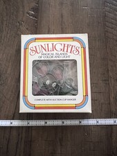 Sunlights Stained Glass Window Cling Mouse Christmas Tree Suncatcher Vintage