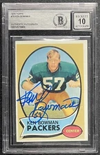 KEN BOWMAN SIGNED 1970 TOPPS #79 GREEN BAY PACKERS CARD BECKETT AUT0 10 869