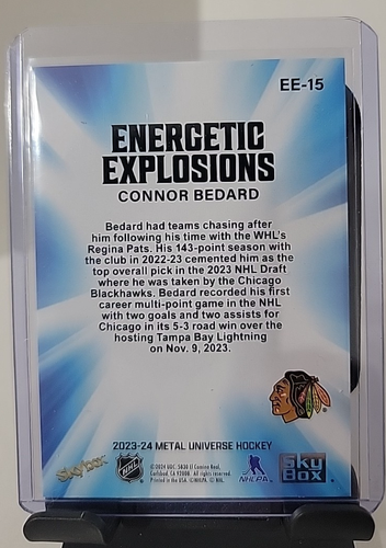 2023-24 Skybox Metal Universe Connor Bedard Rookie Energetic Explosions SP Lot - Picture 4 of 5