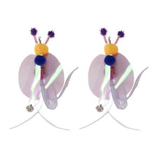 2 Pcs Cat Wand Replacement Cat Wand Refill Attachments for Cats Purple Ladybug