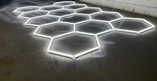 16’x 8’ 14 Hexagon Honeycomb LED Ceiling Light Aluminum Frame Barber Shop Garage