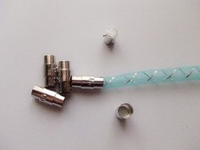 1set chiusure magnetiche calamita in ottone 17x7mm colore argento scuro foro 6mm