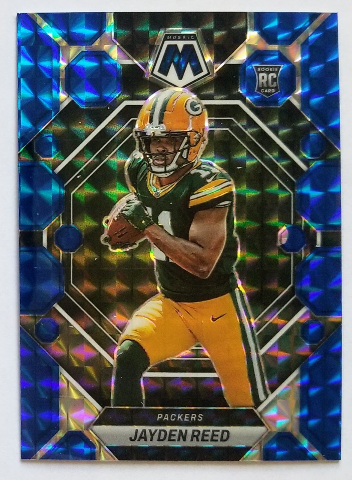 2023 Panini Mosaic Jayden Reed RC BLUE Prizm 41/99 Green Bay Packers Rookie #333