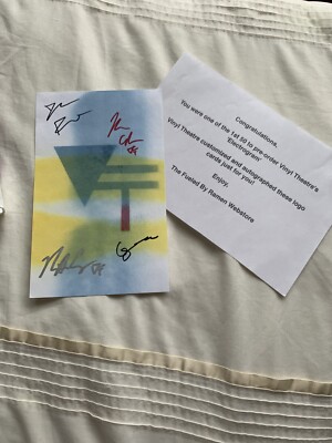 Signed Logo Card Vinyl Theatre For The Preorder Of Electrogram Autograph Music