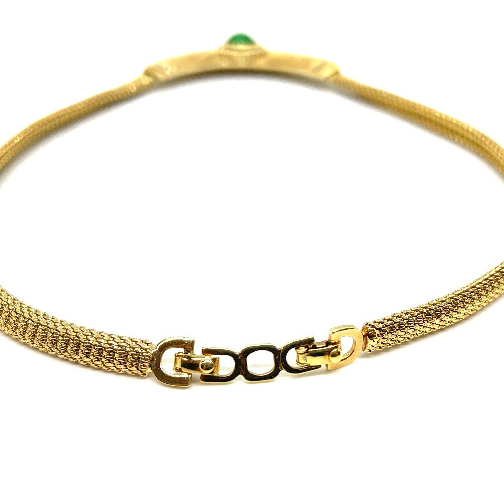 Christian Dior Necklace Choker gold Green metal [USED] eBay