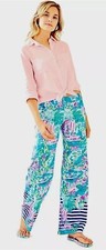 Lilly Pulitzer NWT Bal Harbour Palazzo Pants Postcards From Postiano Size L