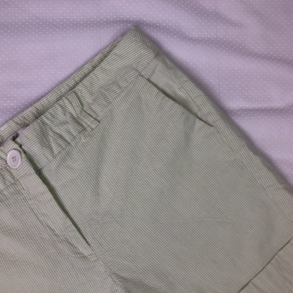 Pantalones cortos Jennifer & Grace para mujer talla 14 rayas verdes algodón/spandex tiro alto Foto 3 de 4