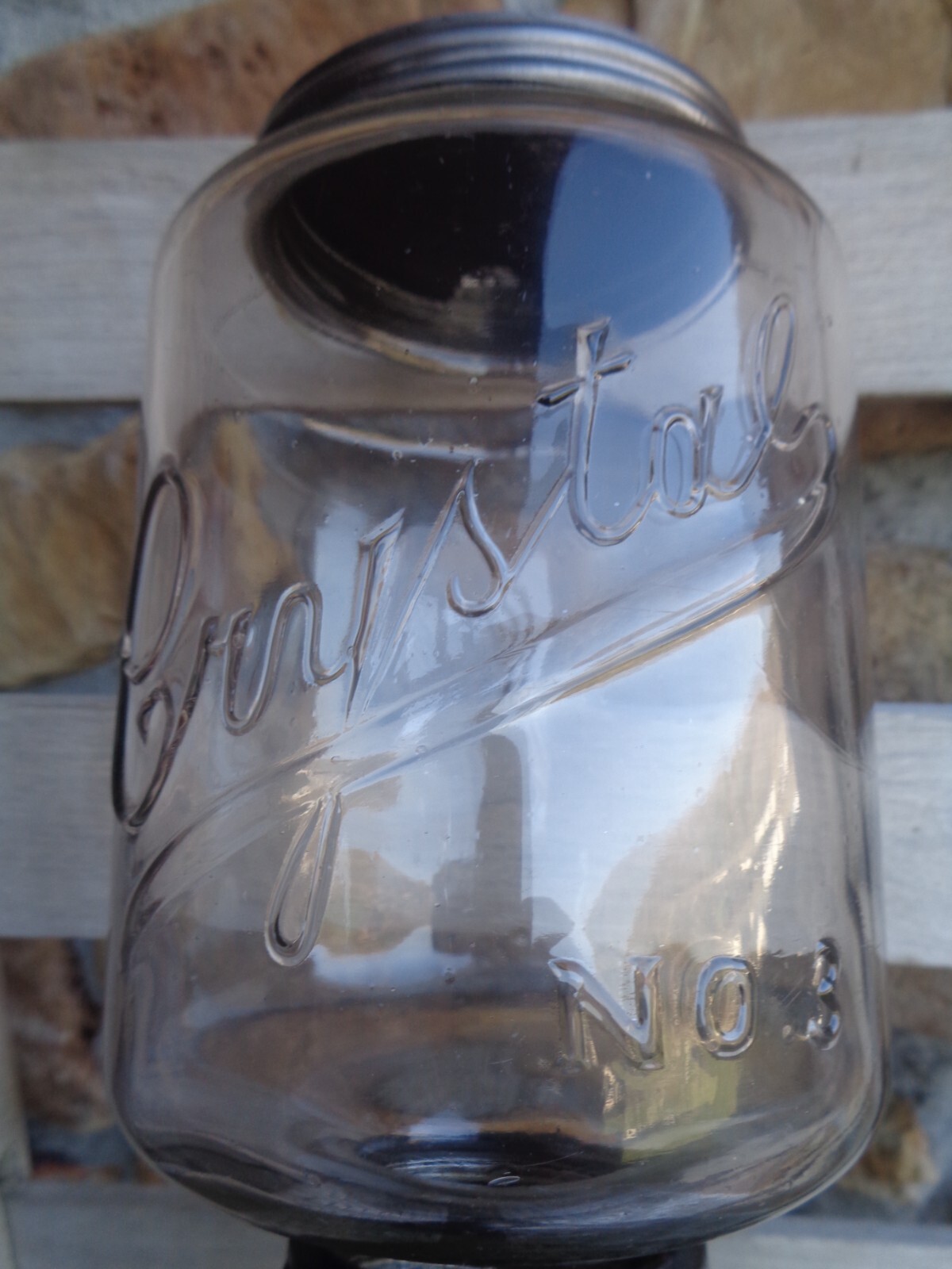 Antique ALL ORIGINAL Arcade CRYSTAL 3 Coffee Grinder Mill w/ ORIGNAL