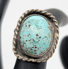 Vintage Navajo Turquoise Sterling Silver Ring Size 5.5
