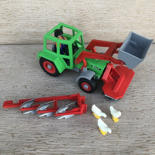 Vtg Playmobil #3718 Turbomatik Billy Farm Tractor Loader! 1992 Rare 99% Complete