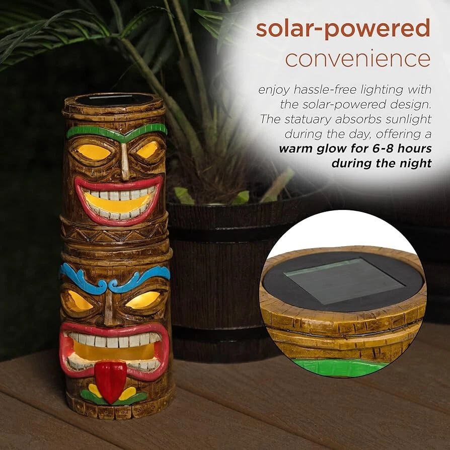 Alpine (SLL2610SLR-HH) Luz Tiki Solar Exterior, Estatuaria, Multicolor Foto 3 de 4