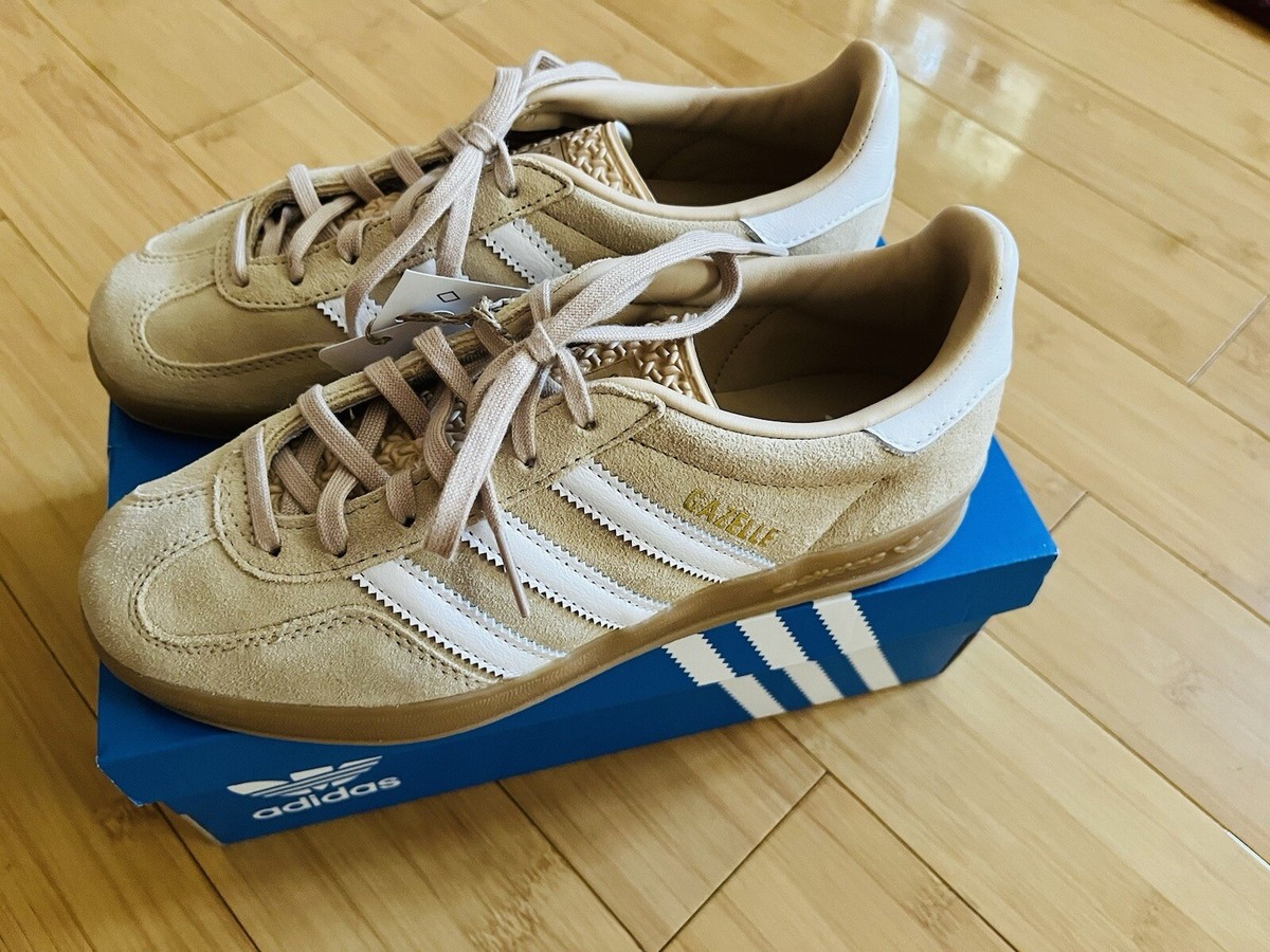 シューズ・サンダルその他 adidas Originals Sneaker Gazelle Indoor Magic Beige/Cloud Wh NEW Adidas Gazelle Indoor Magic Beige/cloud White Gum Women
