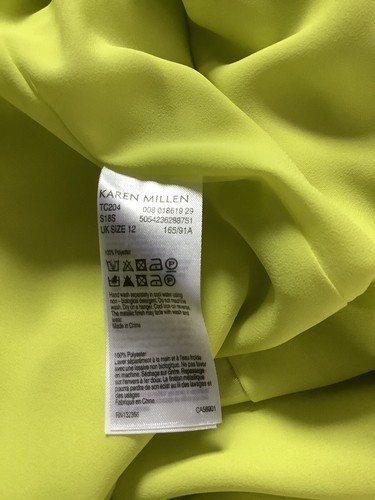 Karen Millen Metallic Cami Top- Lime Green Size uk 12 Eu 40 - Picture 15 of 15