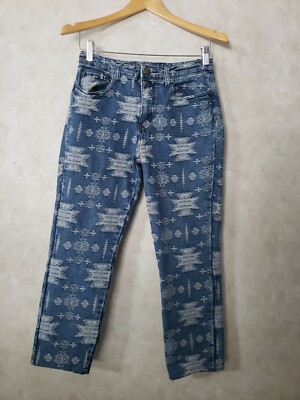 Vintage Capri Jeans 28 Aztec Southwestern Stretch Unbranded Unique 