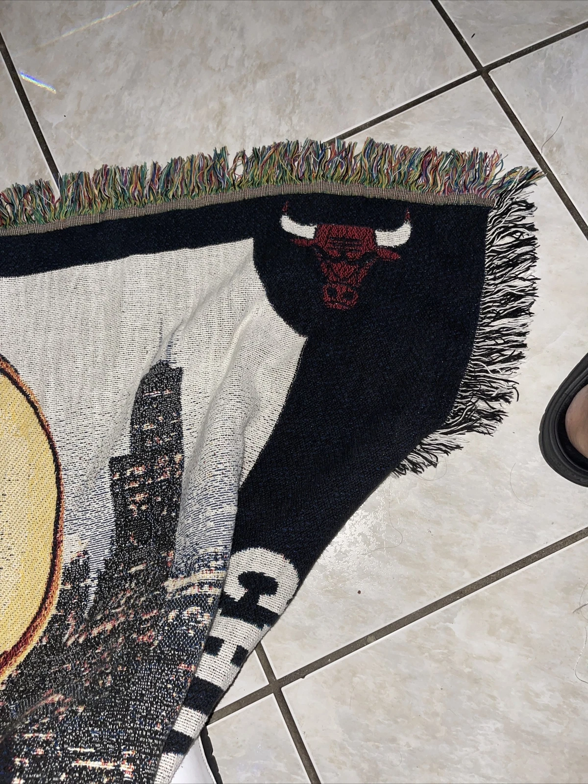 Chicago Bulls Woven Blanket NBA Champs used