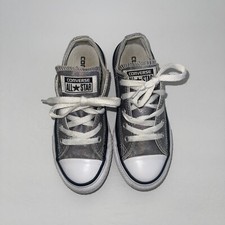 Converse All Star Chuck Taylor Low Top Iridescent Silver Shoes Youth Size 13
