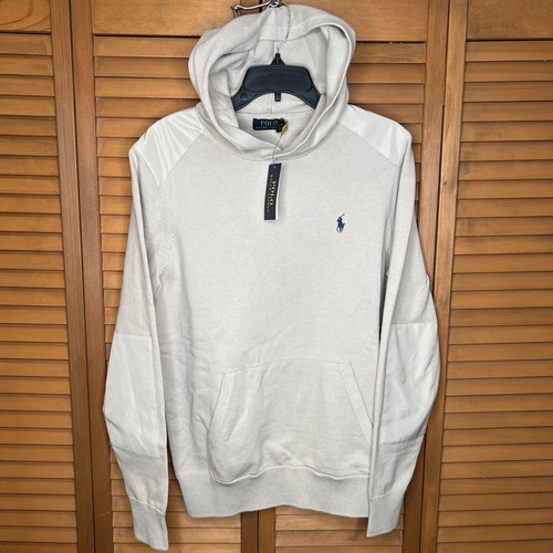 Polo Ralph Lauren Beige Hoodie With Elbow And Shoulder Patch Size Small S Rare!