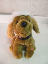 Canine Crooners Animated Singing Brown Plush Santa Dog 10  Wish Merry Christmas