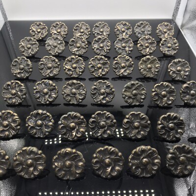 Lot 4 Vintage Floral French Provincial Cabinet Drawer Pulls Knobs 593 MCM Style