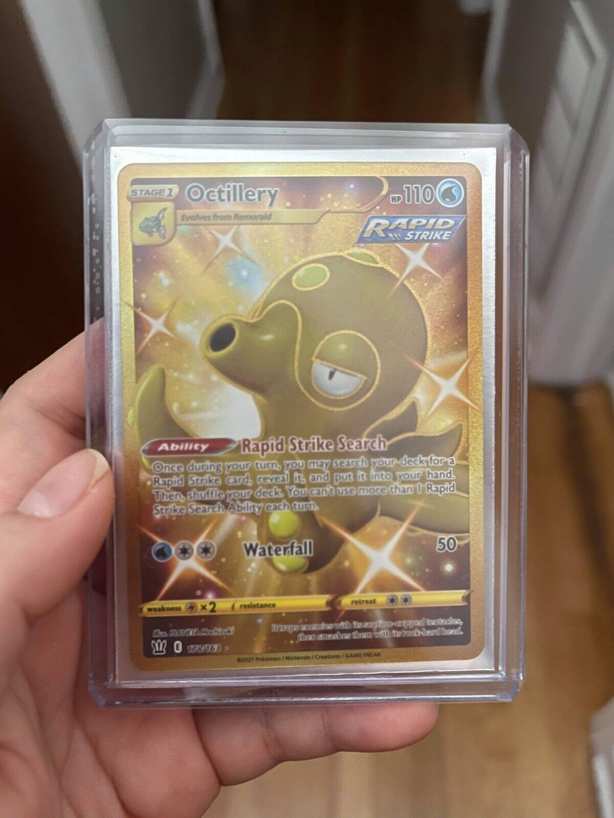 Mavin  Pokemon Octillery Shiny Gold Secret Rare 178/163 Card Battle Styles  PSA NM