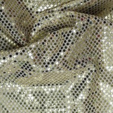 Gold Ivory Sequins Dot Fabric 44 Width Sold By The Yard