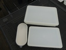 3 Tupper Tupperware Dosen rechteckig oval mit Deckel ca. 21x9 18x28 23x34