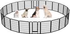 Dog Playpen Outdoor 40 Inch 24 Panels Indoor Dog Fence Metal Dog Pen Heavy Duty