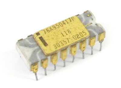 Intel 76A950417P CDIP-16 Gold White Ceramic Grey Traces Rare Retro Vintage IC