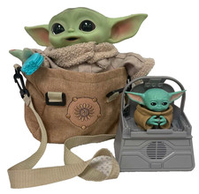 Star Wars Grogu Baby Yoda Mattel 11" Talking Plush Satchel eKids Animatronic Toy