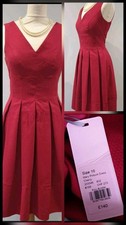 Phase Eight Red Textured 50s style fit and flare Valentines Party Dress Size 10