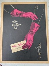 1947 Women's Wear-RIght Look Purple Gloves vintage fashion art ad