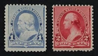 CKStamps: US Stamps Collection Scott#219 220 1c 2c Mint H OG
