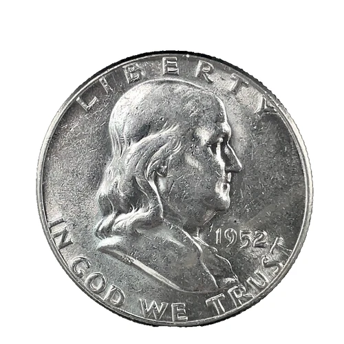 1952 Franklin 50c Half Dollar Au. 90% Silver Coin #67