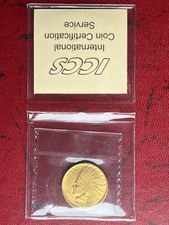 1907 $10 GOLD COIN - NO MOTTO - INDIAN EAGLE - ICCS EF40