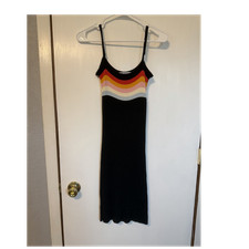 Urban Outfitters Knit Striped Tank Dress Sleeveless Scoop Neck Pullover Midi M