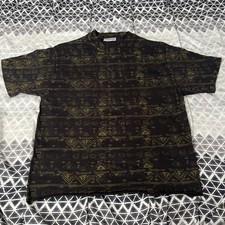 Vintage 80s 90s AOP Reebok Sport T Shirt Single Stitch Geometric Made In USA L