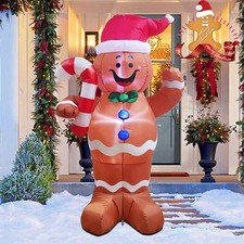5FT Christmas Inflatables Gingerbread Outdoor Decorations with Led Lights