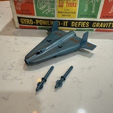 1960's MARX Moon Base Operation Play Set Blue USA Spaceship/Plane W 2 Missles