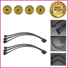 2 Pack Molex to 4 Pin Fan Adapter Cable - 10 inch, Supports 4 PC Fans Seamlessly