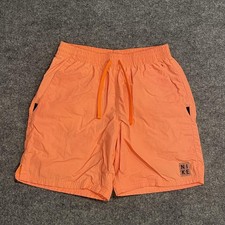 Nike Mens Solid Icon Volley Swim Shorts Small Orange Mesh Lined Logo Patch