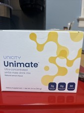 Unicity Unimate LEMON YERBA MATE 30 Stick Packs/Sachets Exp 6/2027 NEW/SEALED 