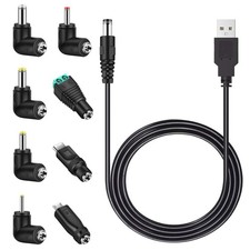 MEROM Universal 5V DC Power Cable, USB to 5.5x2.1mm Charging 8 Connector