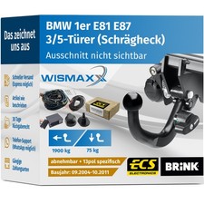 ANHÄNGERKUPPLUNG für BMW 1er E81 E87 04-11 abnehmbar BRINK +13pol E-Satz ECS