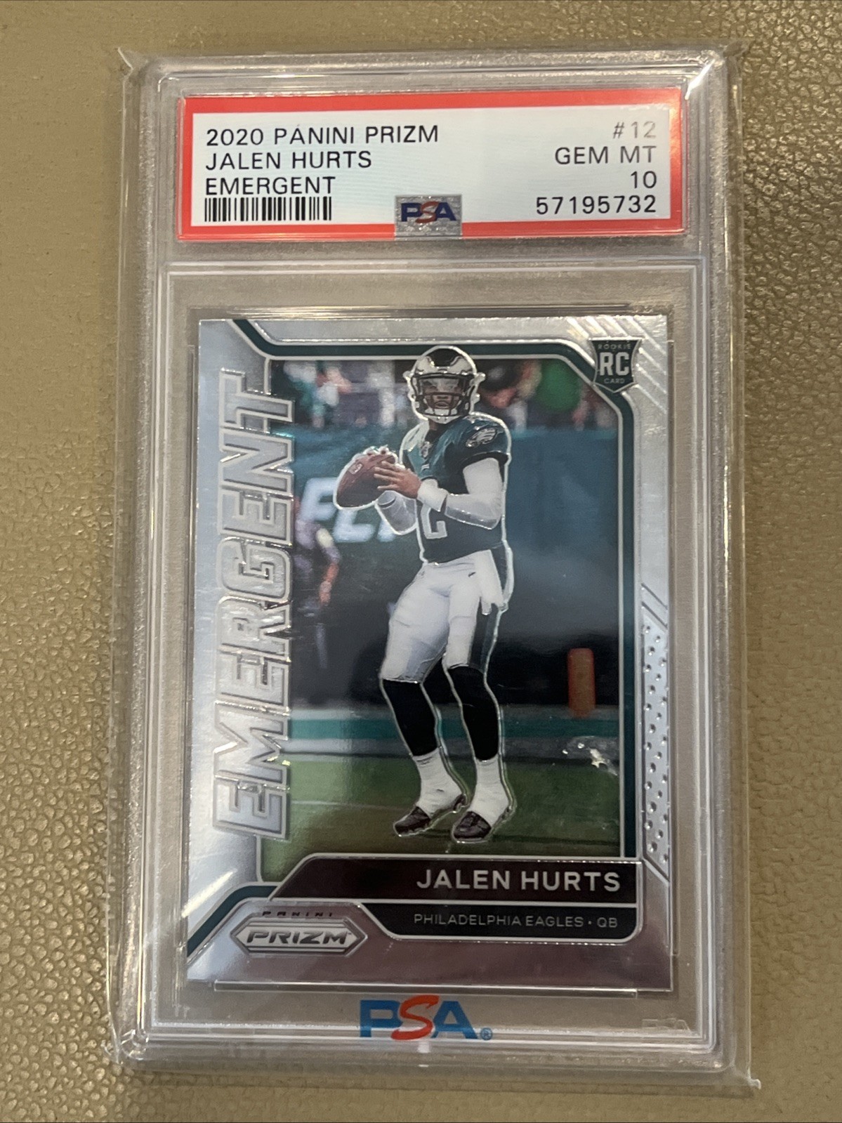 2020 Panini Prizm - Emergent Rookie Jalen Hurts #12 RC PSA 10 Gem Mint