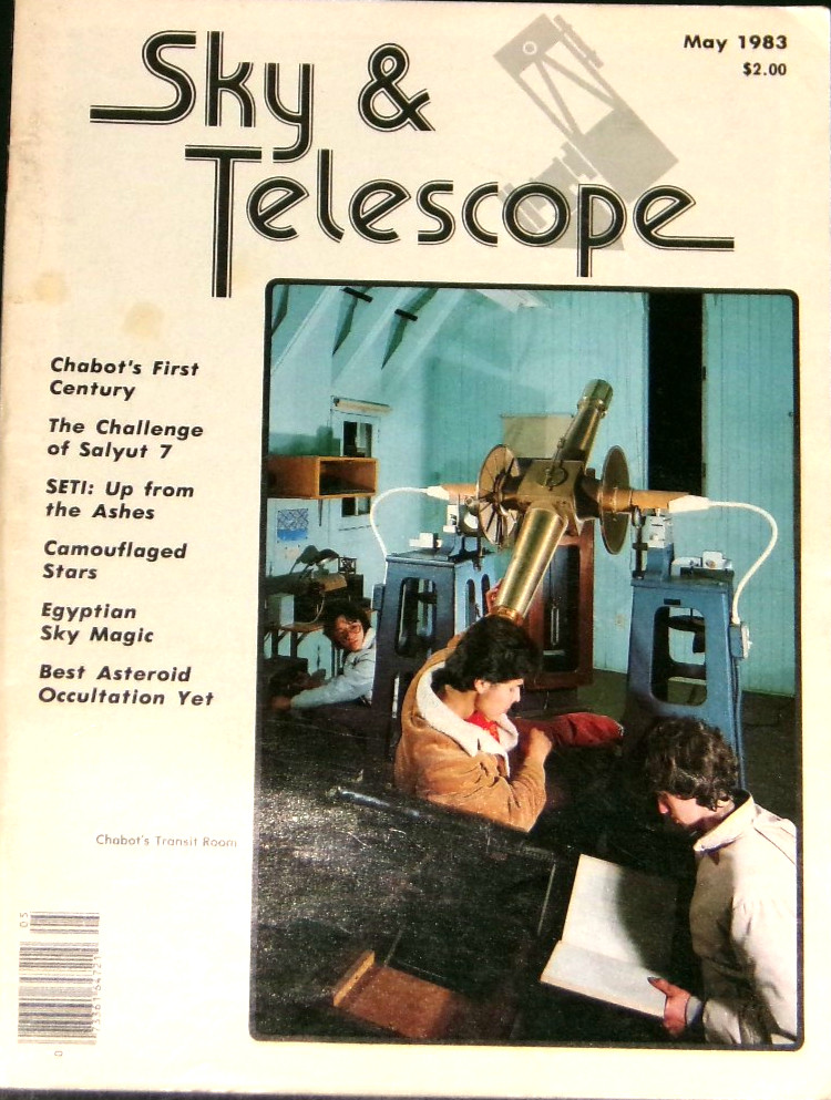 Sky and Telescope May 1983 Salyut 7 Asteroid Occultation Camouflaged Stars NF
