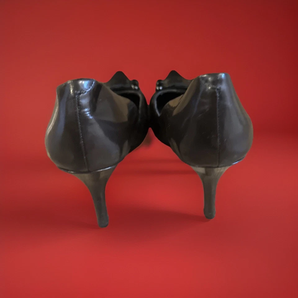 Tacones superiores Nine West Gun Metal Y2K Baddie Cuero 10 M Foto 3 de 4