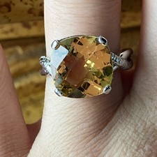 Brazilian Citrine Sterling Silver Ring Size 8