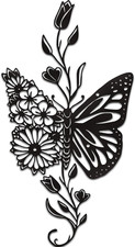 Butterfly and Flower Metal Wall Decor Modernist Wall Home Ornament Hanging Style